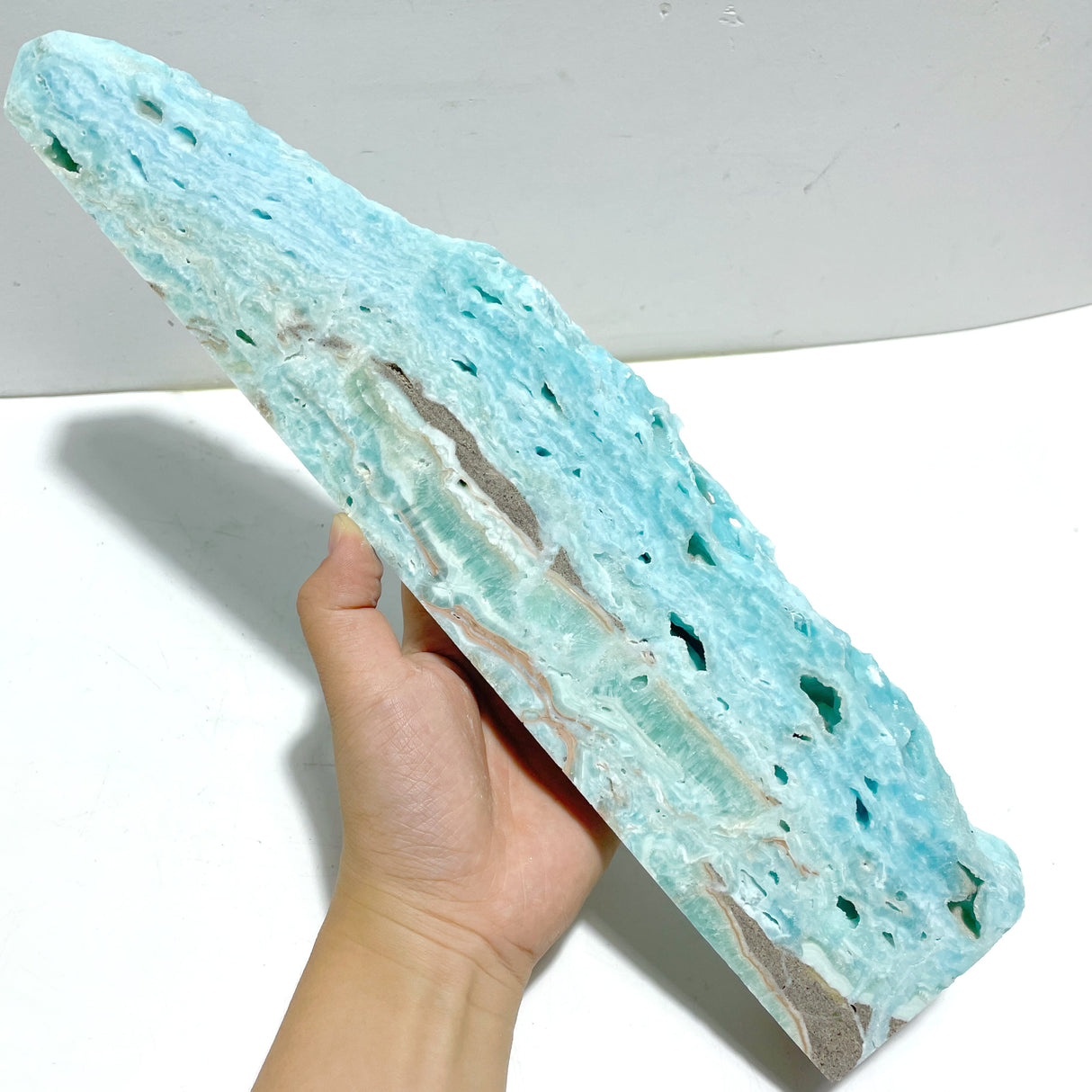 5 Pieces Large Blue Hemimorphite Four-Sided Tower Raw Side