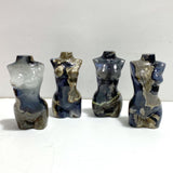 4 Pieces Volcano Agate Goddess Carving (UV-Reactive)