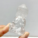 8 Pieces Beautiful Clear Quartz Buddha Carving - Wholesale Crystals