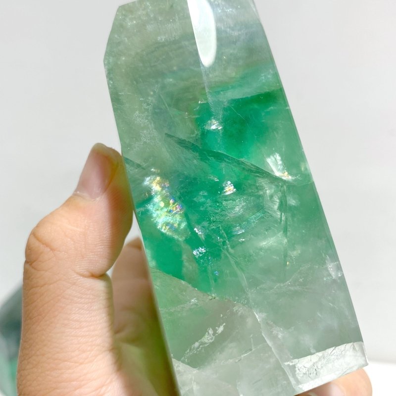 8 Pieces Beautiful Fluorite Free Form With Rainbow - Wholesale Crystals