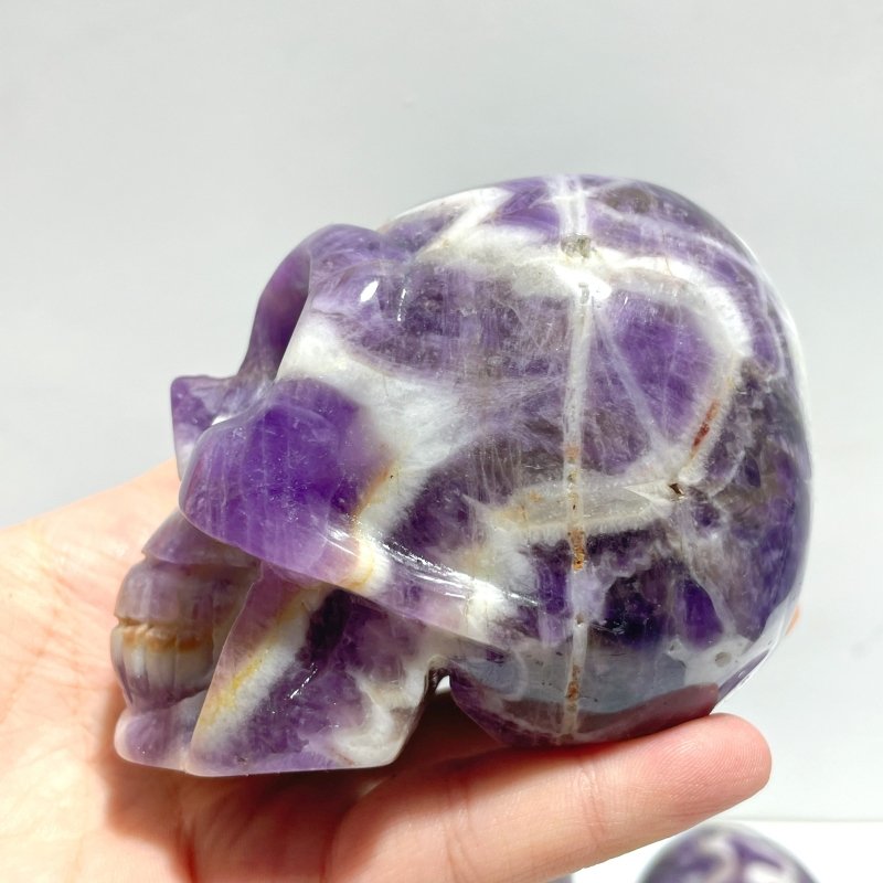 8 Pieces Chevron Amethyst Skull Carving - Wholesale Crystals