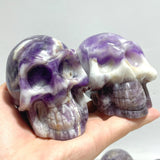8 Pieces Chevron Amethyst Skull Carving - Wholesale Crystals