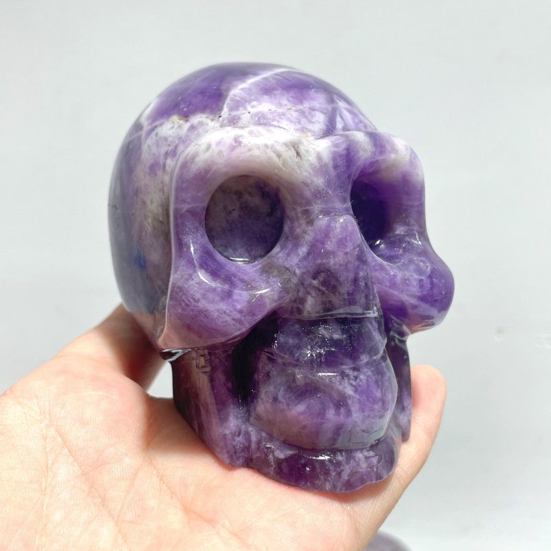 8 Pieces Chevron Amethyst Skull Carving - Wholesale Crystals