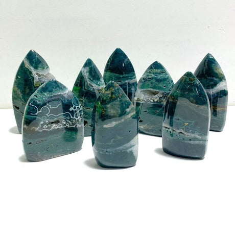 8 Pieces Green 6th Vein Ocean Jasper Arrow Head Shape Home Decor - Wholesale Crystals