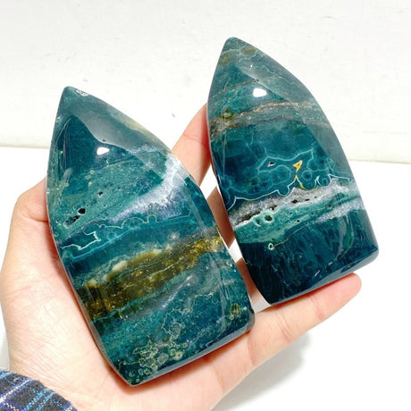 8 Pieces Green 6th Vein Ocean Jasper Arrow Head Shape Home Decor - Wholesale Crystals