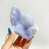 8 Pieces Large Blue Chalcedony Geode Druzy Free Form - Wholesale Crystals