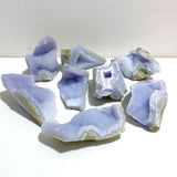 8 Pieces Large Blue Chalcedony Geode Druzy Free Form - Wholesale Crystals