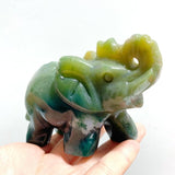 8 Pieces Moss Agate Elephant Carving - Wholesale Crystals