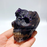 8 Pieces Purple Fluorite Skull Carving - Wholesale Crystals