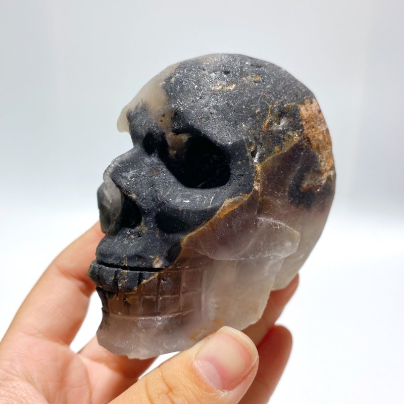 8 Pieces Purple Fluorite Skull Carving - Wholesale Crystals