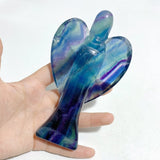 8 Pieces Rainbow Fluorite Angel Carving - Wholesale Crystals