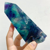 8 Pieces Rainbow Fluorite Raw Side Four-sided Tower -Wholesale Crystals