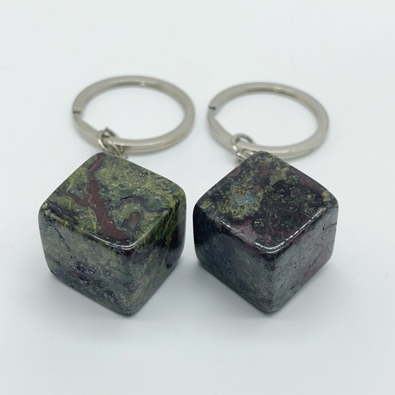 8 Types Cube Keychain Wholesale Howlite Dragon Blood Stone Moss Agate -Wholesale Crystals