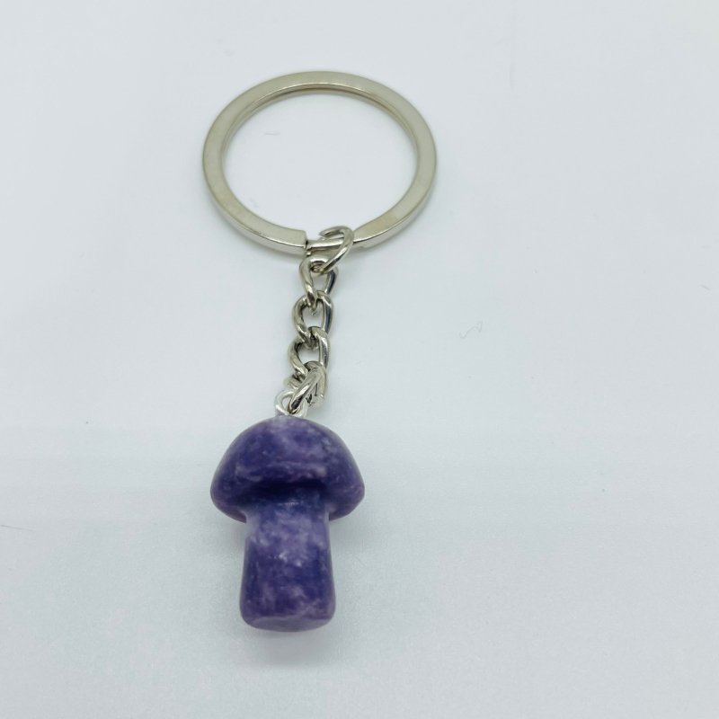 8 Types Mini Mushroom Keychain Wholesale Rhodonite Carnelian Lapis Lazuli -Wholesale Crystals
