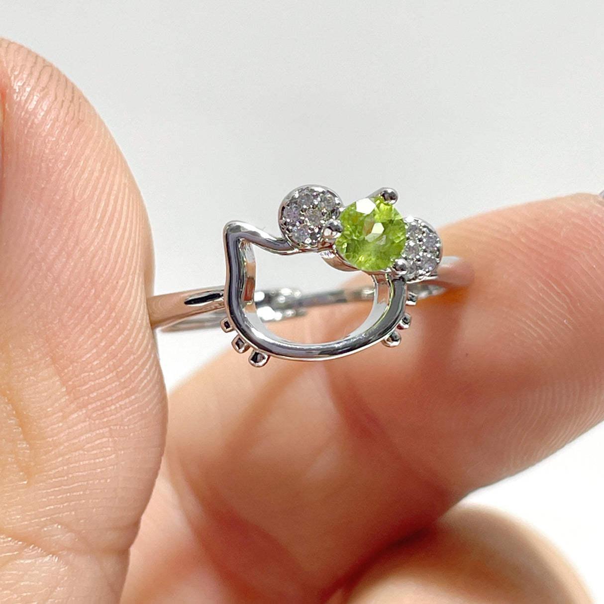 Cut Faceted Peridot Rings Hello Kitty Shape Wholesale