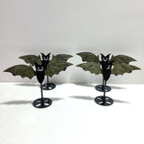 4 Pairs Pyrite Bat Wing Carving With Stand