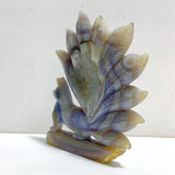 2 Pieces Geode Agate Druzy Nine-tailed Fox Carving #18