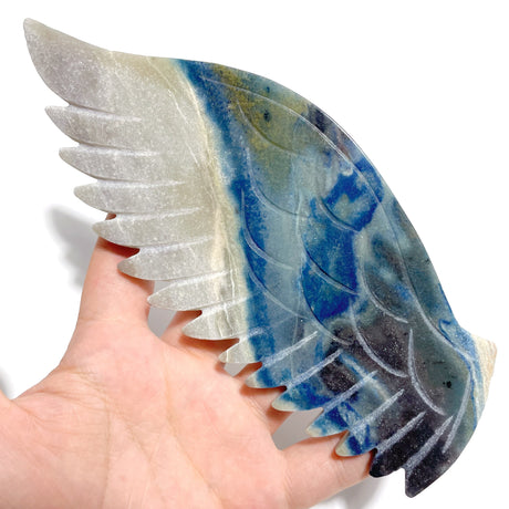 Unique Trolleite Stone Eagle Wing Carving With Stand #A03
