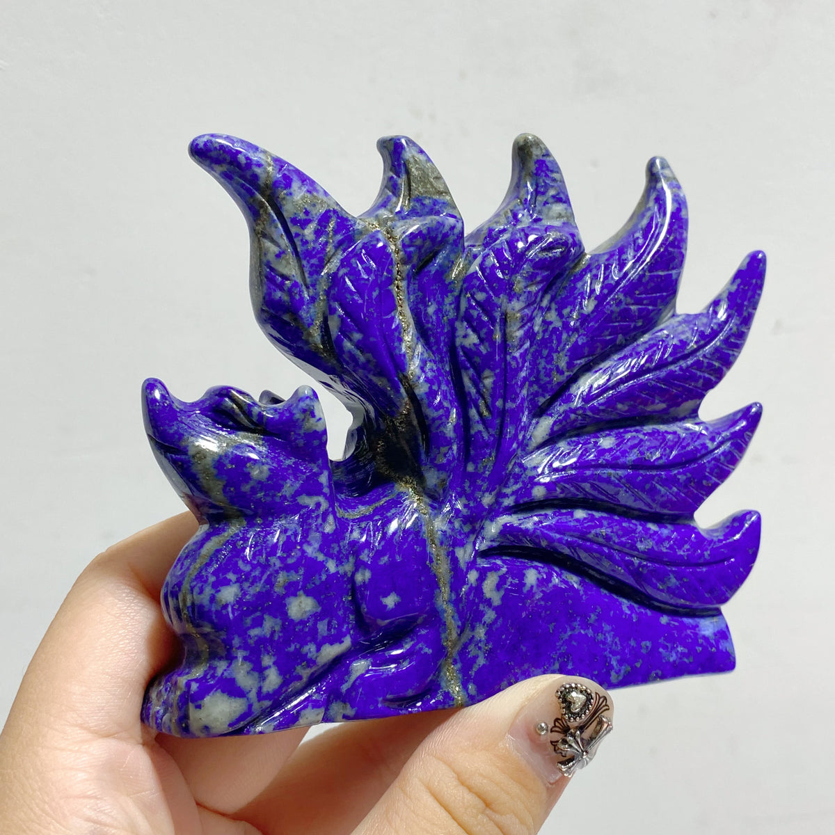 6 Pieces Lapis Lazuli Nine-tailed Fox Carving