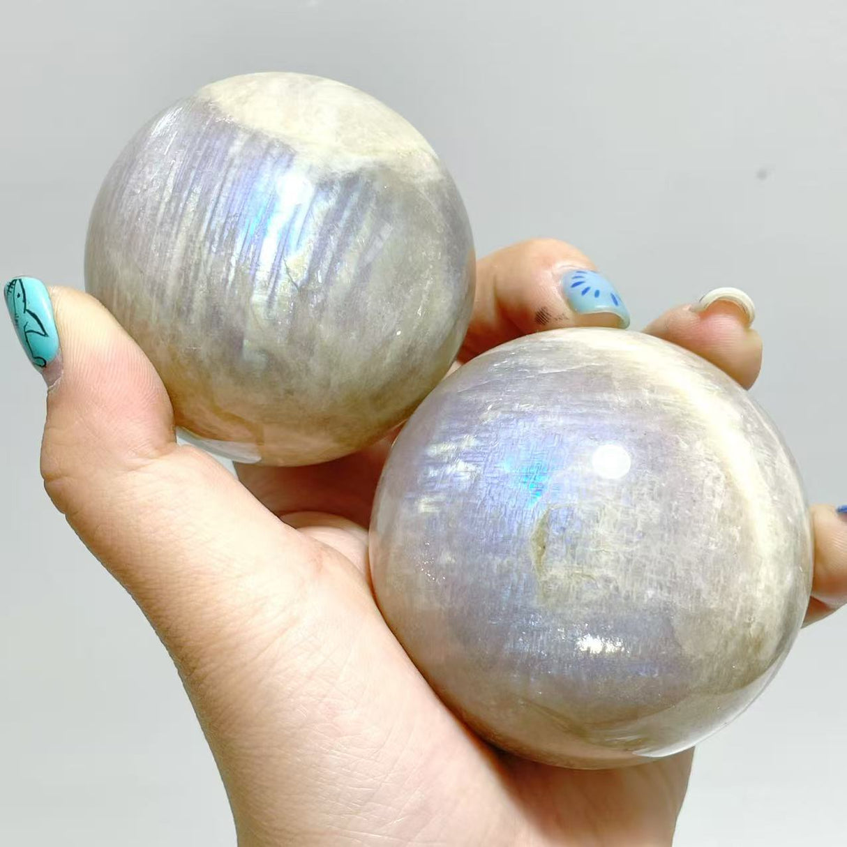 13 Pieces Blue Moonstone Spheres