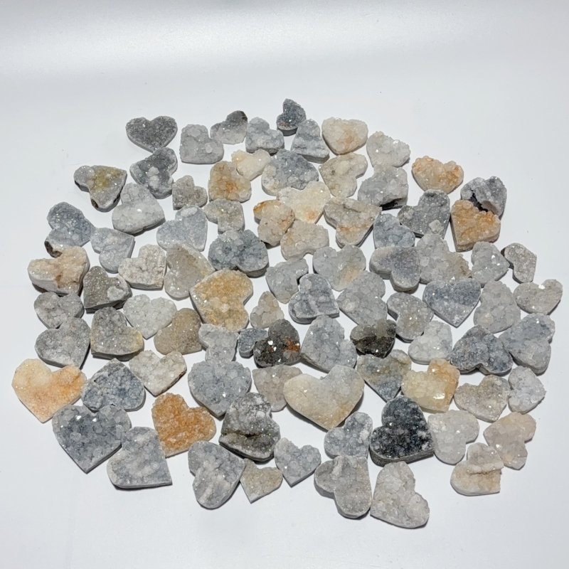 85 Pieces One - sided Quartz Crystal Cluster Heart - Wholesale Crystals