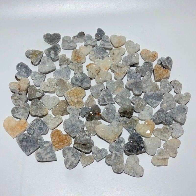 85 Pieces One-sided Quartz Crystal Cluster Heart -Wholesale Crystals