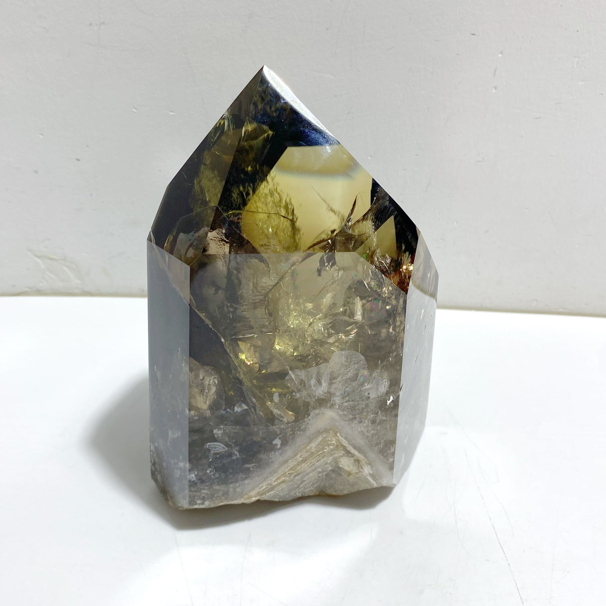 Unique Citrine Tower Point With Rainbow