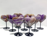 9 Pieces Amethyst Mixed Agate Heart With Stand