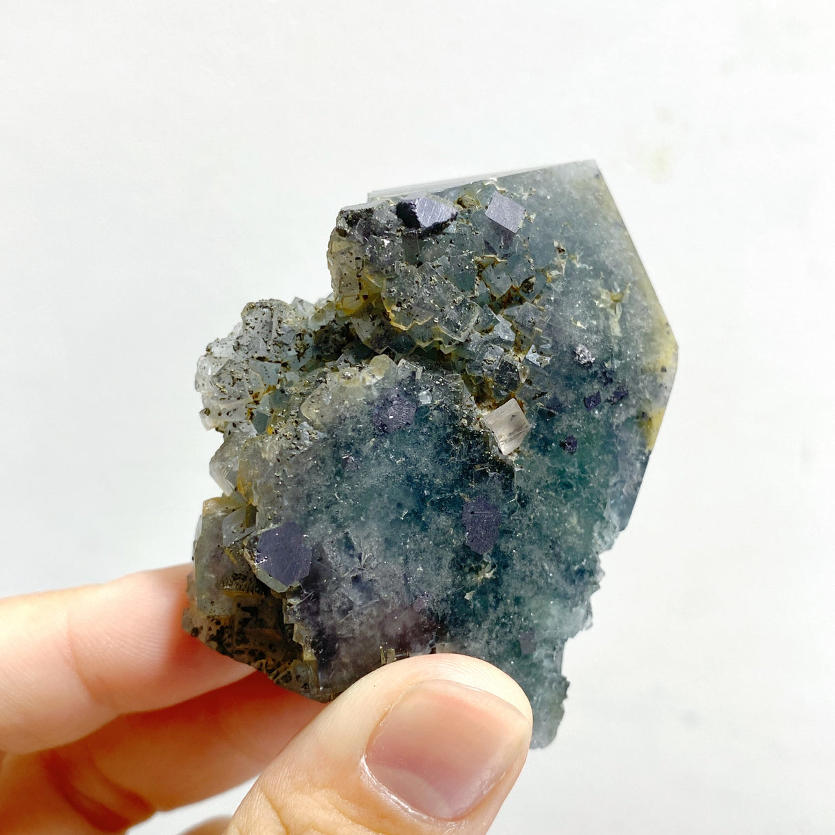 27 Pieces Blue Fluorite Mixed Pyrite Raw Side Tower