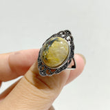 19 Pieces Golden Rutile Quartz Different Styles Rings