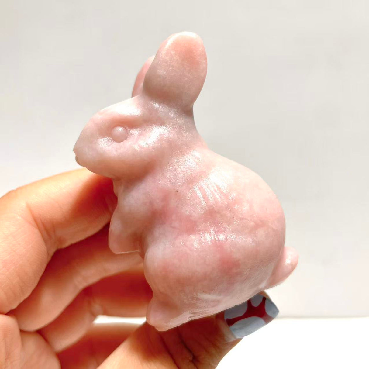 Pink Opal Rabbit Carving Wholesale