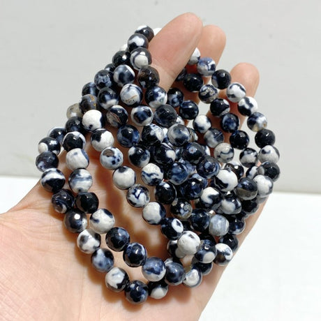 8mm Multi - faceted Black Orca Agate Bracelet Wholesale - Wholesale Crystals