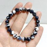 8mm Multi - faceted Black Orca Agate Bracelet Wholesale - Wholesale Crystals