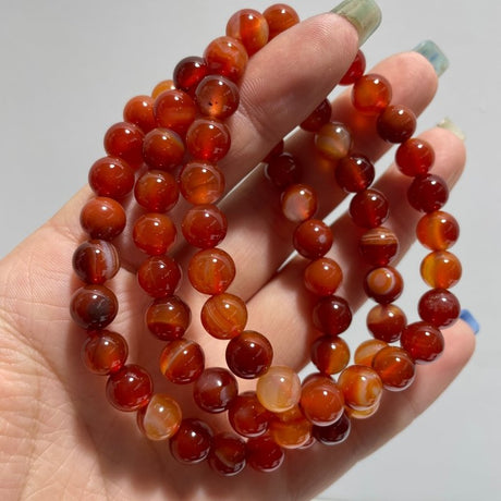 8MM Natural Red Carnelian Bracelet Wholesale - Wholesale Crystals