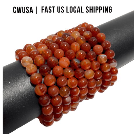 8MM Natural Red Carnelian Bracelet Wholesale - Wholesale Crystals