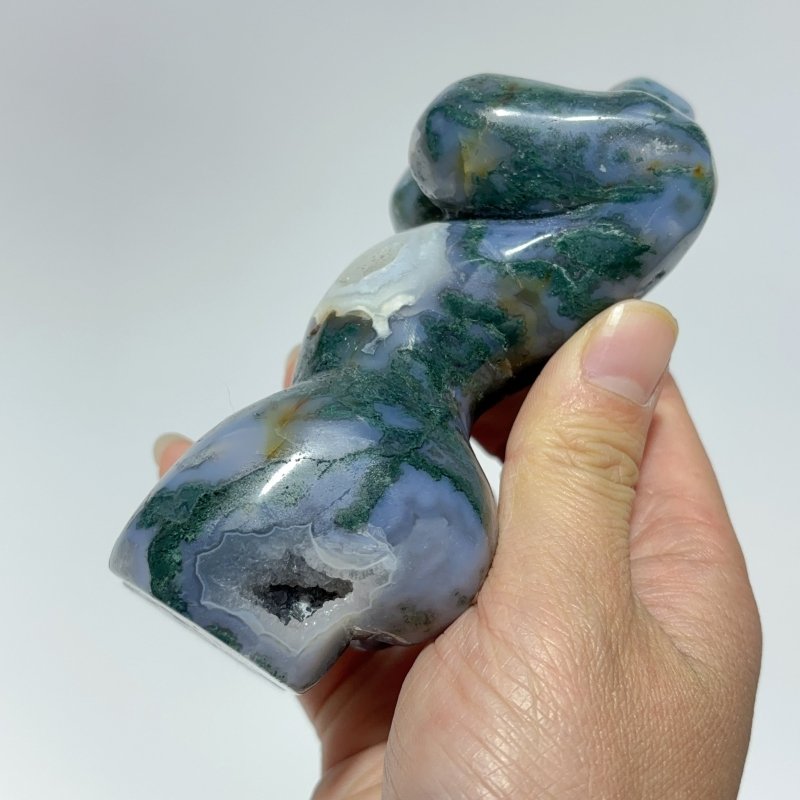 9 Pieces 4.5in Moss Agate Goddess Carving -Wholesale Crystals