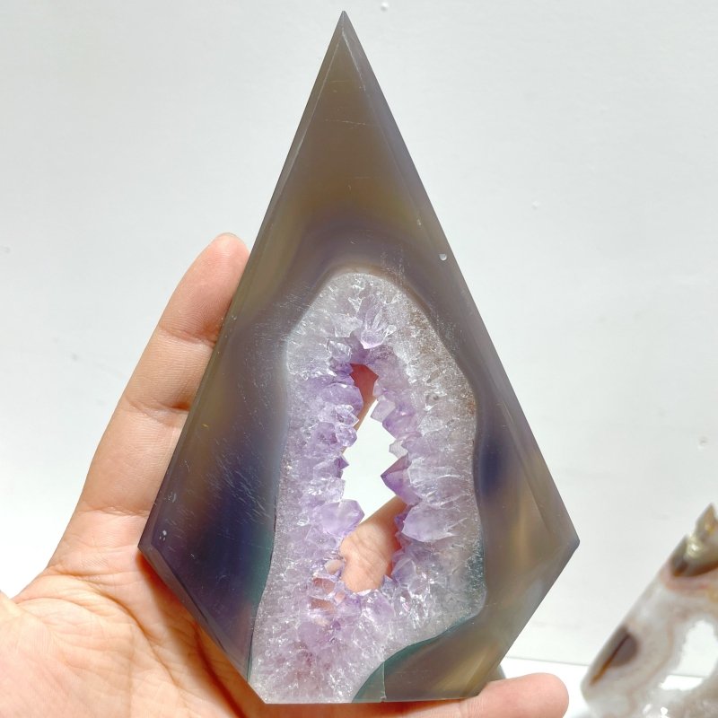 9 Pieces Beautiful Large Geode Druzy Agate Arrow Head Shape - Wholesale Crystals