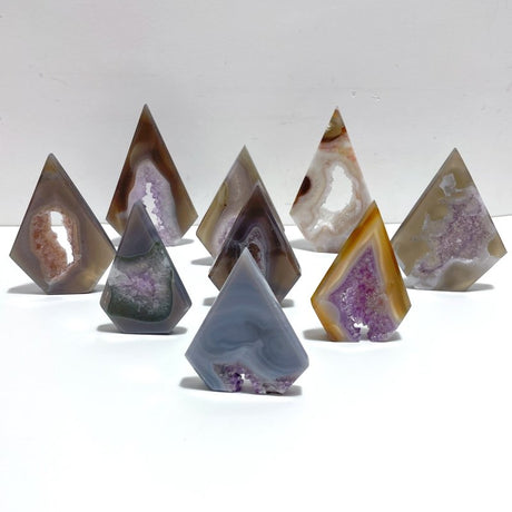 9 Pieces Beautiful Large Geode Druzy Agate Arrow Head Shape - Wholesale Crystals