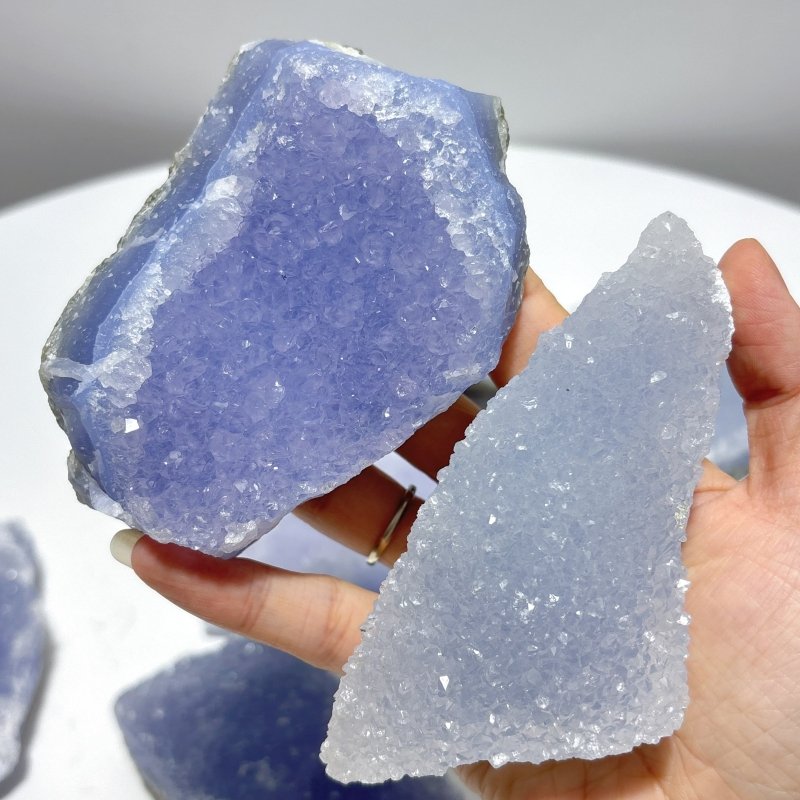 9 Pieces Blue Chalcedony Cluster Specimen - Wholesale Crystals