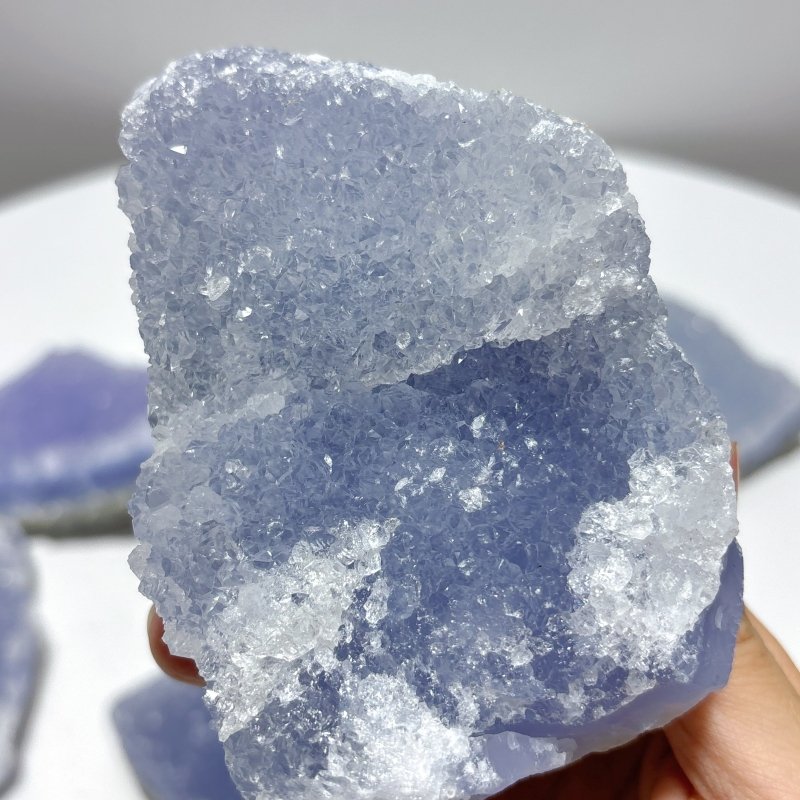 9 Pieces Blue Chalcedony Cluster Specimen - Wholesale Crystals