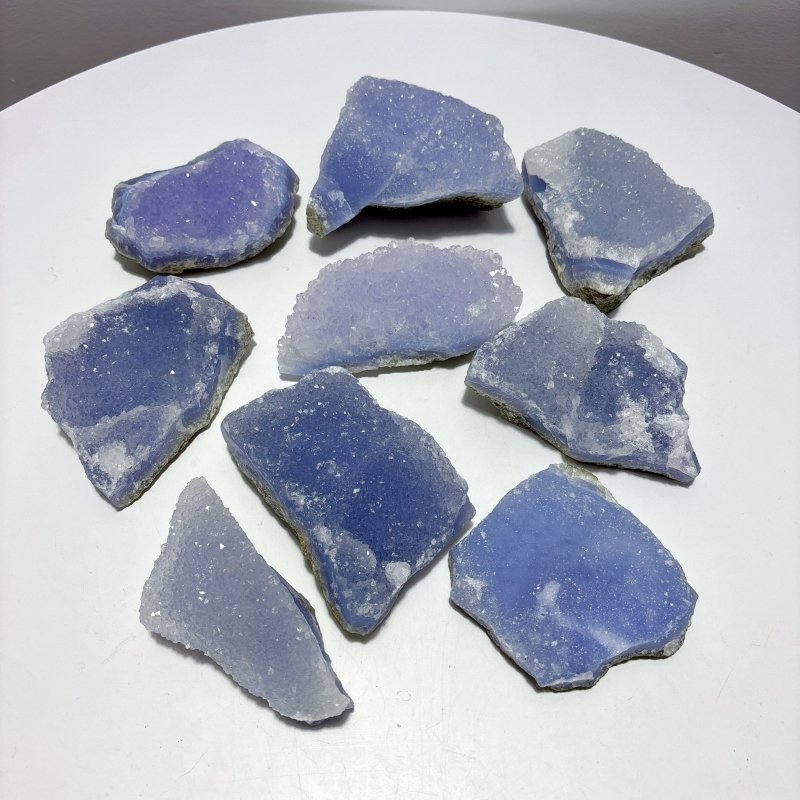 9 Pieces Blue Chalcedony Cluster Specimen - Wholesale Crystals