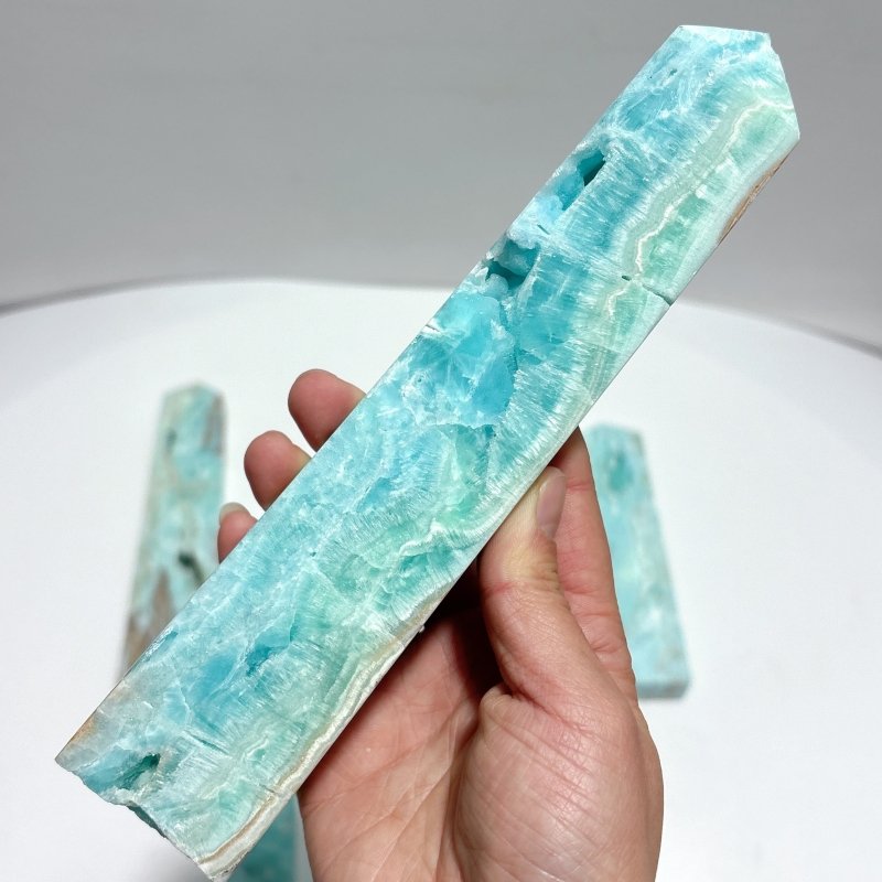 9 Pieces Blue Hemimorphite Four - Sided Tower - Wholesale Crystals