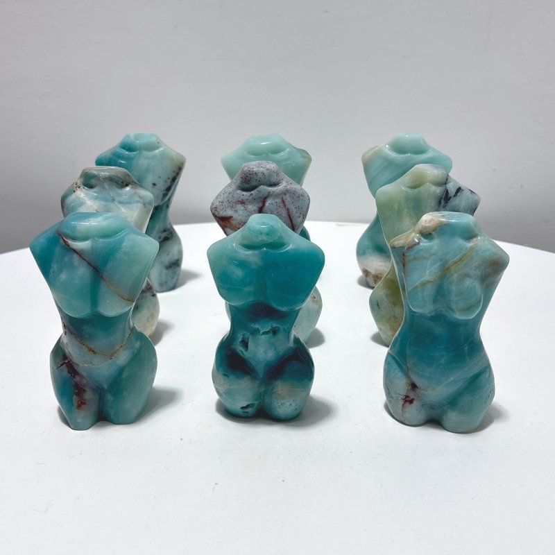 9 Pieces Caribbean Calcite Goddess Carving - Wholesale Crystals