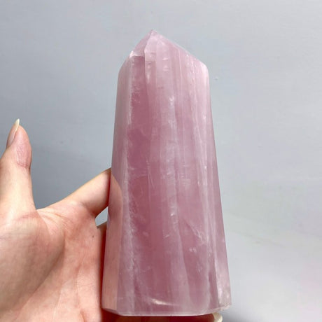 9 Pieces Fat Rose Quartz Points - Wholesale Crystals
