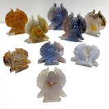 9 Pieces Geode Agate Druzy Angel Carving - Wholesale Crystals