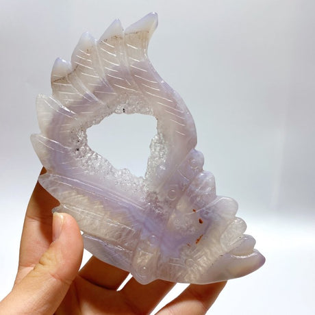 9 Pieces Geode Agate Druzy Indian Feathers Carving - Wholesale Crystals