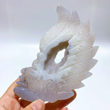 9 Pieces Geode Agate Druzy Indian Feathers Carving - Wholesale Crystals