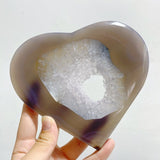 9 Pieces Geode Druzy Agate Heart -Wholesale Crystals