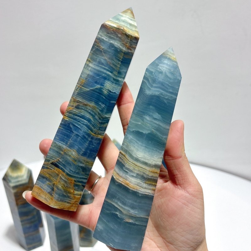 9 Pieces High Quality Blue Onyx Tower - Wholesale Crystals