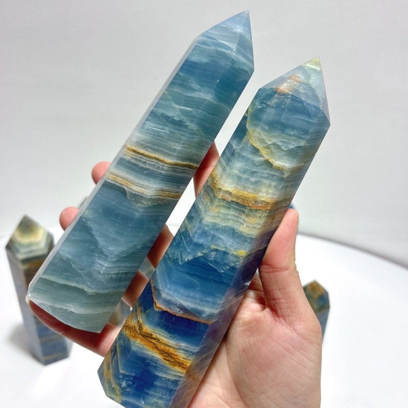 9 Pieces High Quality Blue Onyx Tower - Wholesale Crystals